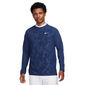 NIKE Dri Fit Wool Crew Top Men's XL Outerwear Pullover Golf Navy DR5284-410 NEW